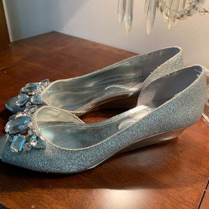 Lovely crystal silver glitter Nina Heels 8